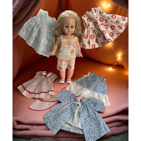 1960s Horsman Ruthie Doll in GrandmaCore Basket Brass Candleholder and Extra Dre - Picture 2 of 12